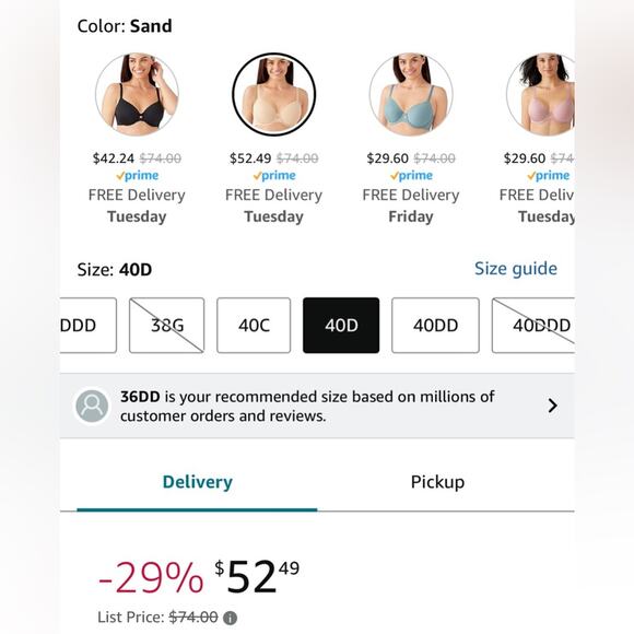 WACOAL Superbly Smooth Underwire non-padded T-Shirt Bra 40D Beige #855342 - Picture 8 of 8